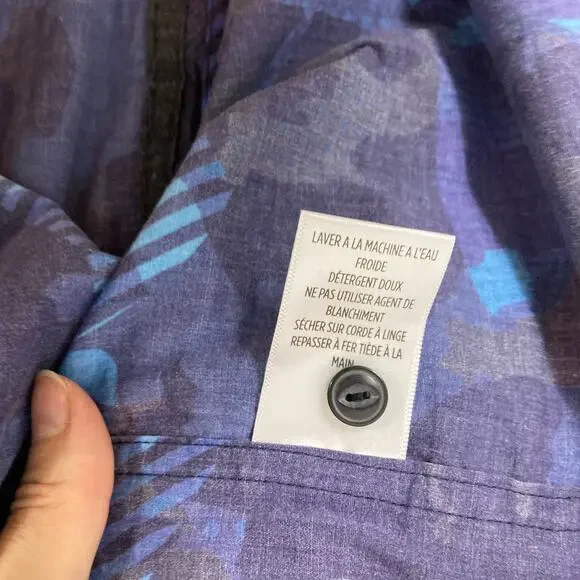 nwot ROBERT GRAHAM Shirt XL Classic-Fit Short-Sl Curve-Hem Stretch Cotton